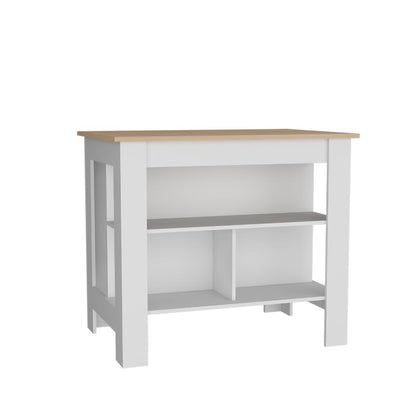 Barra de Cocina Ferrani Rovere y Blanco