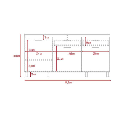 Gabinete Inferior Kazán, Beige y Nevado, con Gran Capacidad de Almacenamiento - VIRTUAL MUEBLES