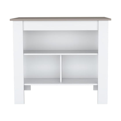 Barra de Cocina Ferrani Rovere y Blanco
