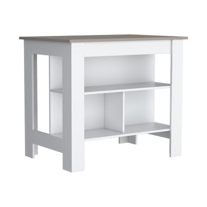 Barra de Cocina Ferrani Rovere y Blanco
