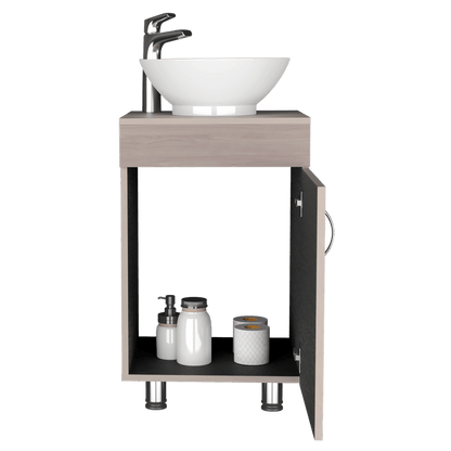 Mueble Lavamanos Coralyn, Wengue y Nacar, con Amplio Espacio de Almacenamiento - VIRTUAL MUEBLES