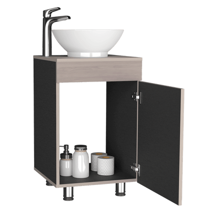 Mueble Lavamanos Coralyn, Wengue y Nacar, con Amplio Espacio de Almacenamiento - VIRTUAL MUEBLES