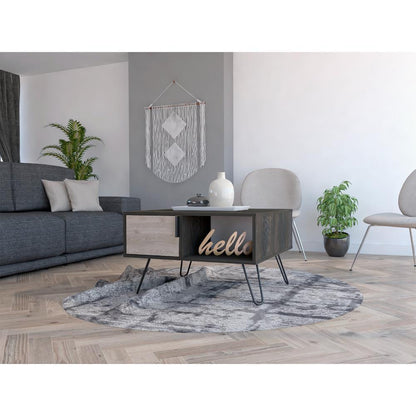 Mesa de Centro Borealis Blanco y Ceniza