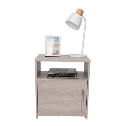 Mesa de Noche Brail, Humo, con Espacio Para Colocar Objetos Decorativos ZF - VIRTUAL MUEBLES