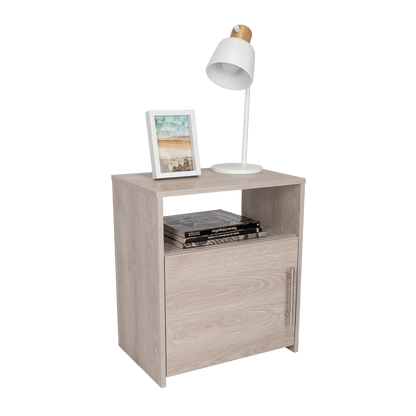 Mesa de Noche Brail, Humo, con Espacio Para Colocar Objetos Decorativos ZF - VIRTUAL MUEBLES