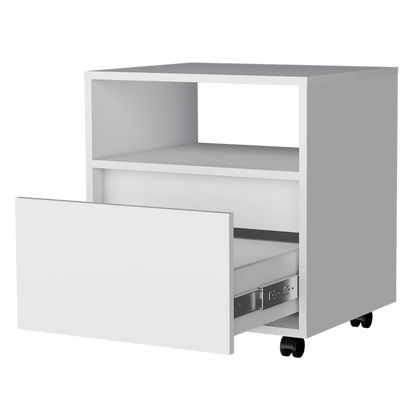 Mesa De Noche Cruella Color Blanco Vainilla para Habitación.