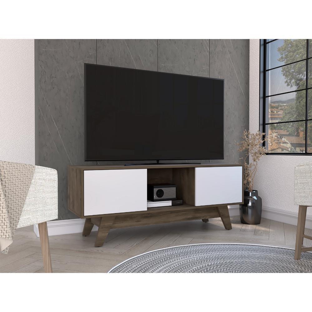 Mesa para Tv Romero Nogal y Blanco para TV de  55"