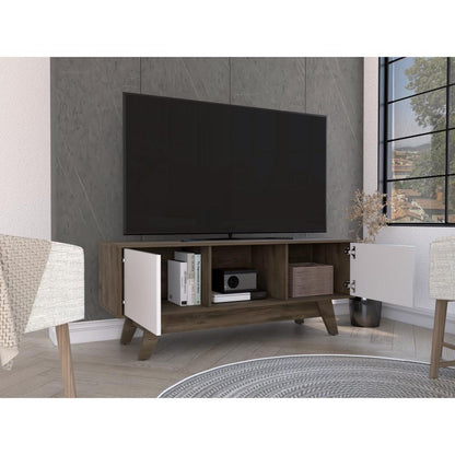 Mesa para Tv Romero Nogal y Blanco para TV de  55"