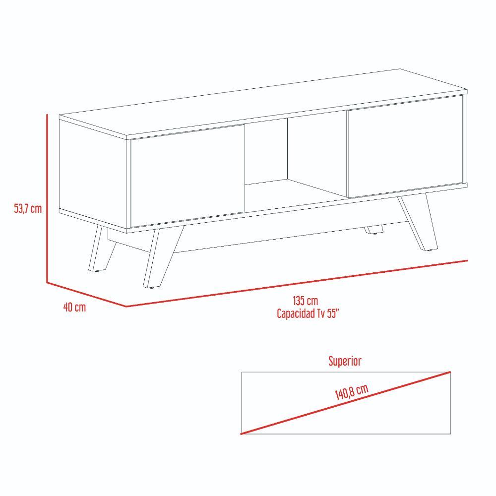Mesa para Tv Romero Nogal y Blanco para TV de  55"