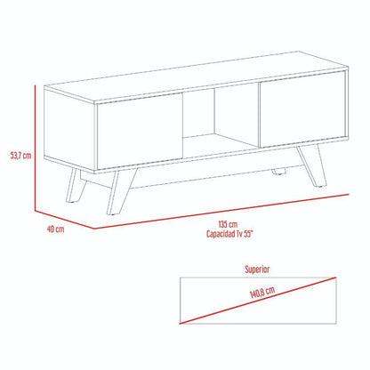 Mesa para Tv Romero Nogal y Blanco para TV de  55"