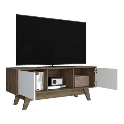 Mesa para Tv Romero Nogal y Blanco para TV de  55"