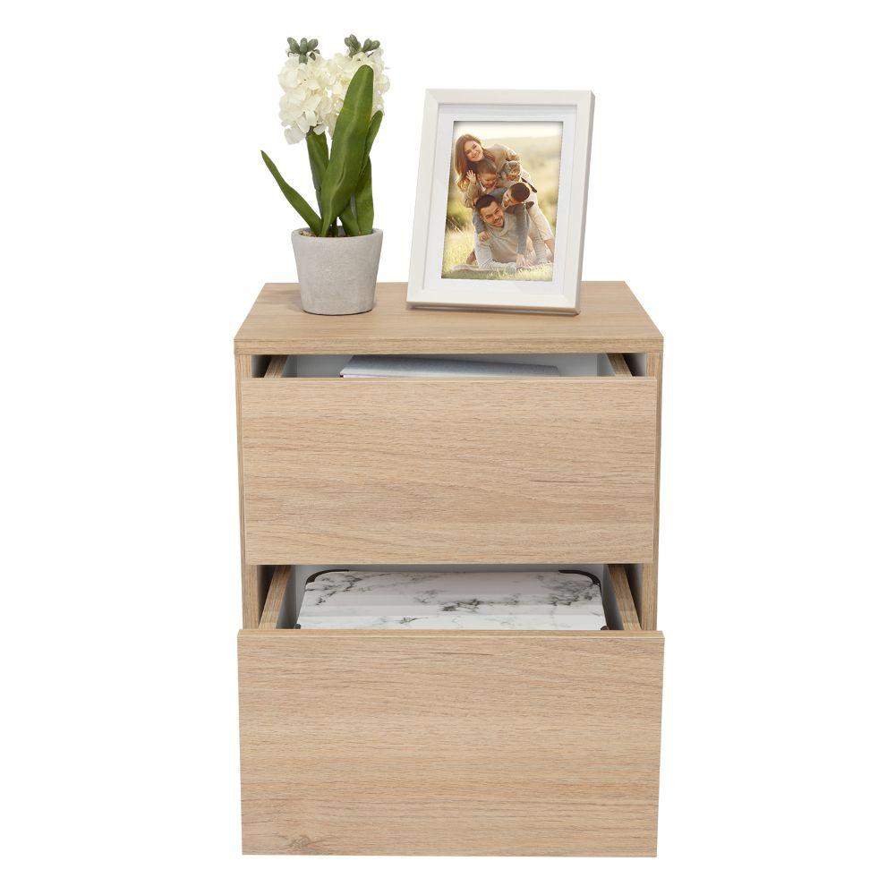 Mesa de Noche Eter Rovere y Blanco
