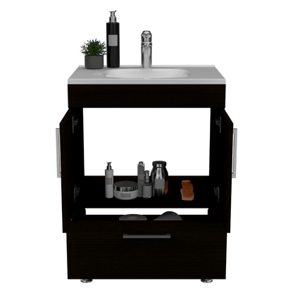 Mueble Lavamanos Homer color Wengue Para Baño.