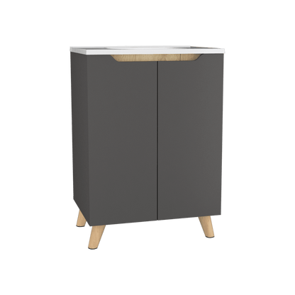 Mueble Lavamanos Apolis color Plata Para Baño.