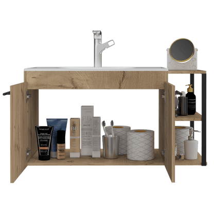 Mueble Lavamanos Anney color Café claro para Baño.