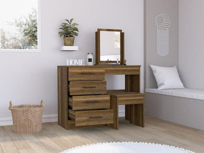 Mueble Tocador Wesley color Caramelo y Wengue para Habitación.
