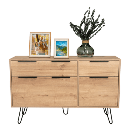 Organizador Ali, Café Claro y Wengue, con 2 Cajones y Amplio Espacio de Almacenamiento - VIRTUAL MUEBLES