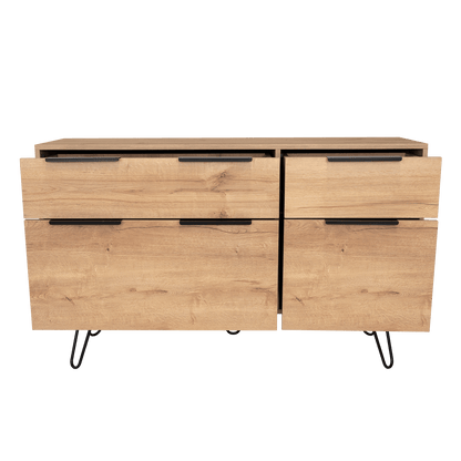 Organizador Ali, Café Claro y Wengue, con 2 Cajones y Amplio Espacio de Almacenamiento - VIRTUAL MUEBLES