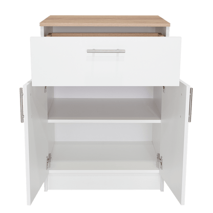 Organizador Multiusos Deneb, Blanco y Café Claro, con Dos Puertas Batientes ZF - VIRTUAL MUEBLES