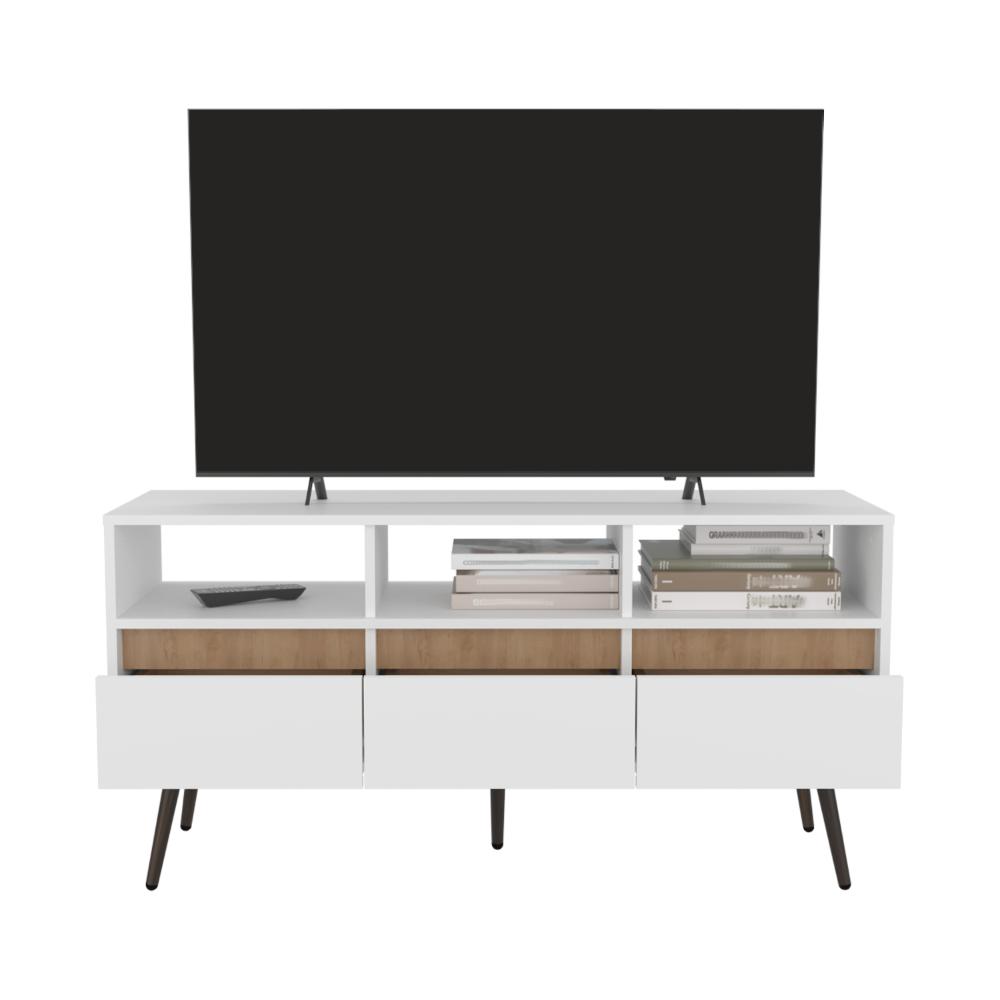 Mesa para TV Aranjuez Blanco y Fresno Eu, para tv  50"