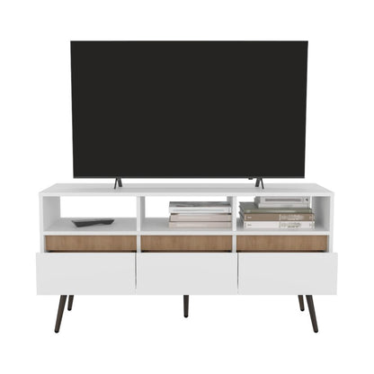 Mesa para TV Aranjuez Blanco y Fresno Eu, para tv  50"