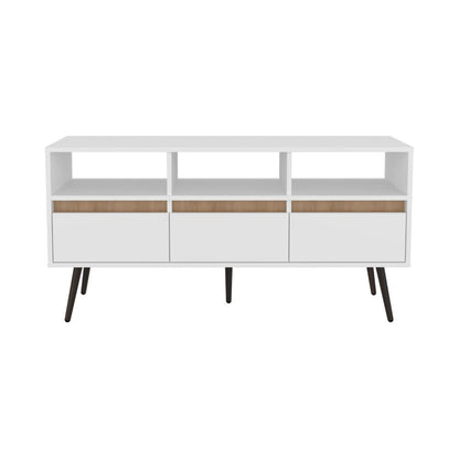 Mesa para TV Aranjuez Blanco y Fresno Eu, para tv  50"