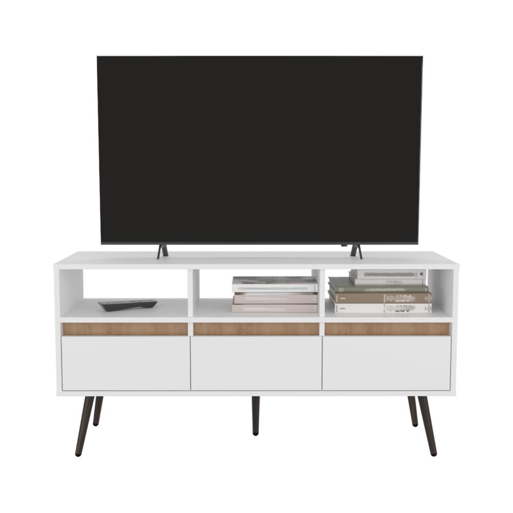 Mesa para TV Aranjuez Blanco y Fresno Eu, para tv  50"