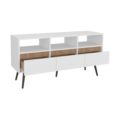 Mesa para TV Aranjuez Blanco y Fresno Eu, para tv  50"