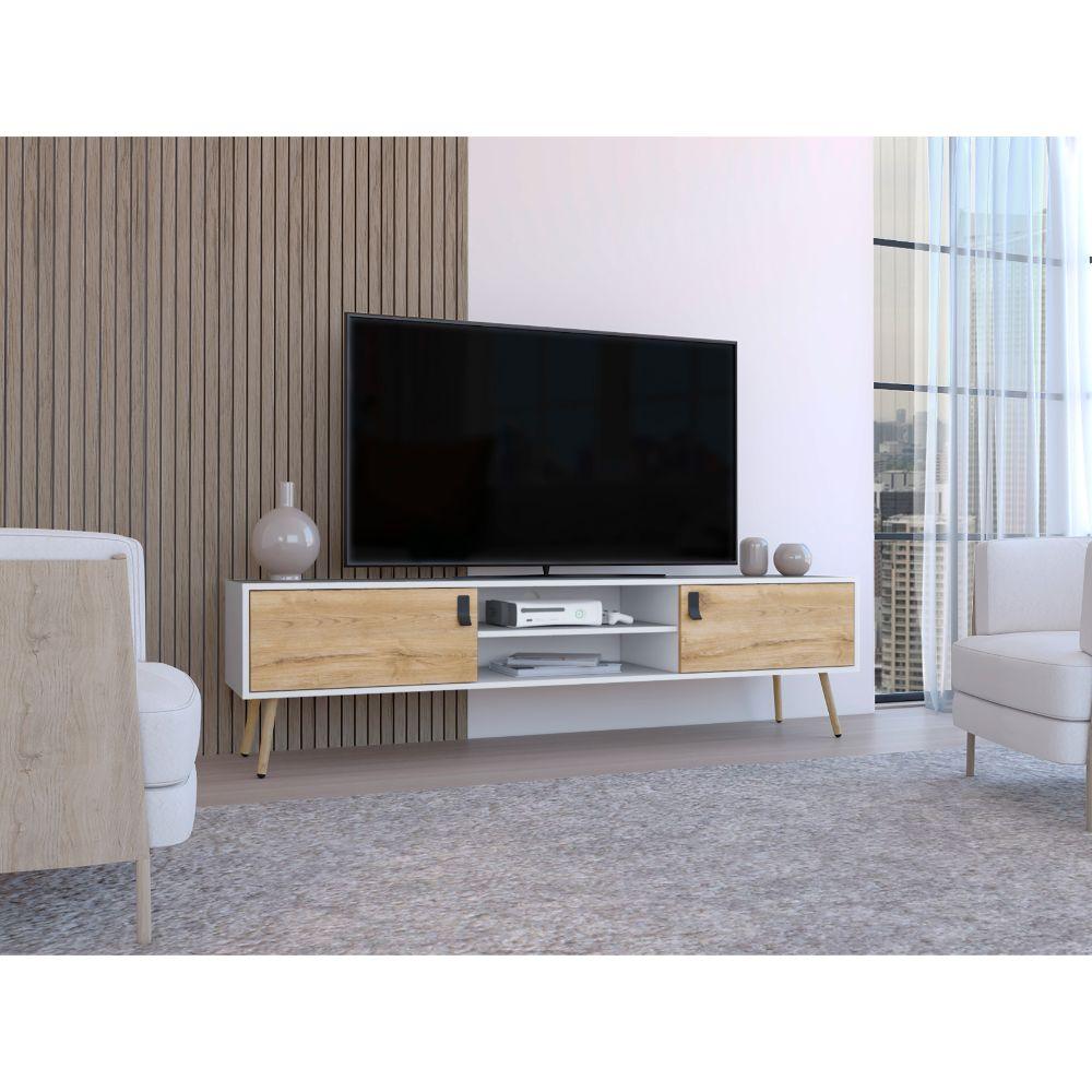Mesa para TV Corvini Macadamia y Blanco para TV de 75''