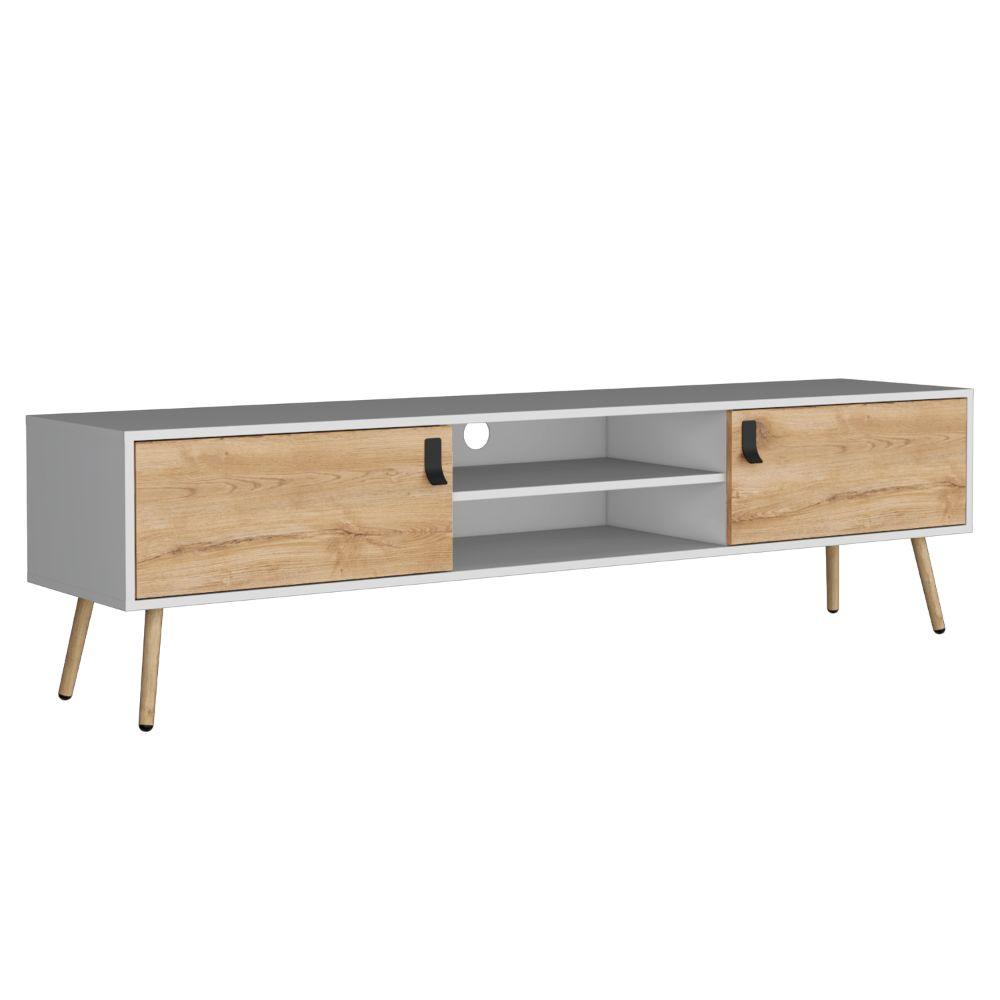 Mesa para TV Corvini Macadamia y Blanco para TV de 75''