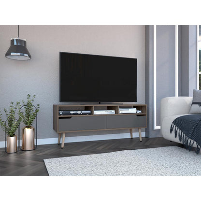 Mesa Para Tv Tornelli Nogal y Plomo para Tv de 60"