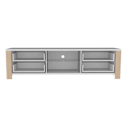Mesa para TV Málaga color Blanco y Beige para Sala.