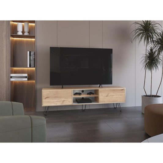 Mesa Para TV Paris Duna y Blanco para TV de 80"