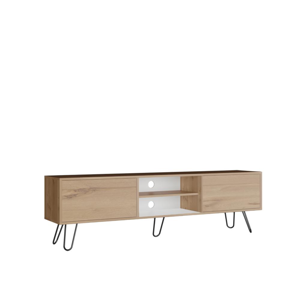 Mesa Para TV Paris Duna y Blanco para TV de 80"