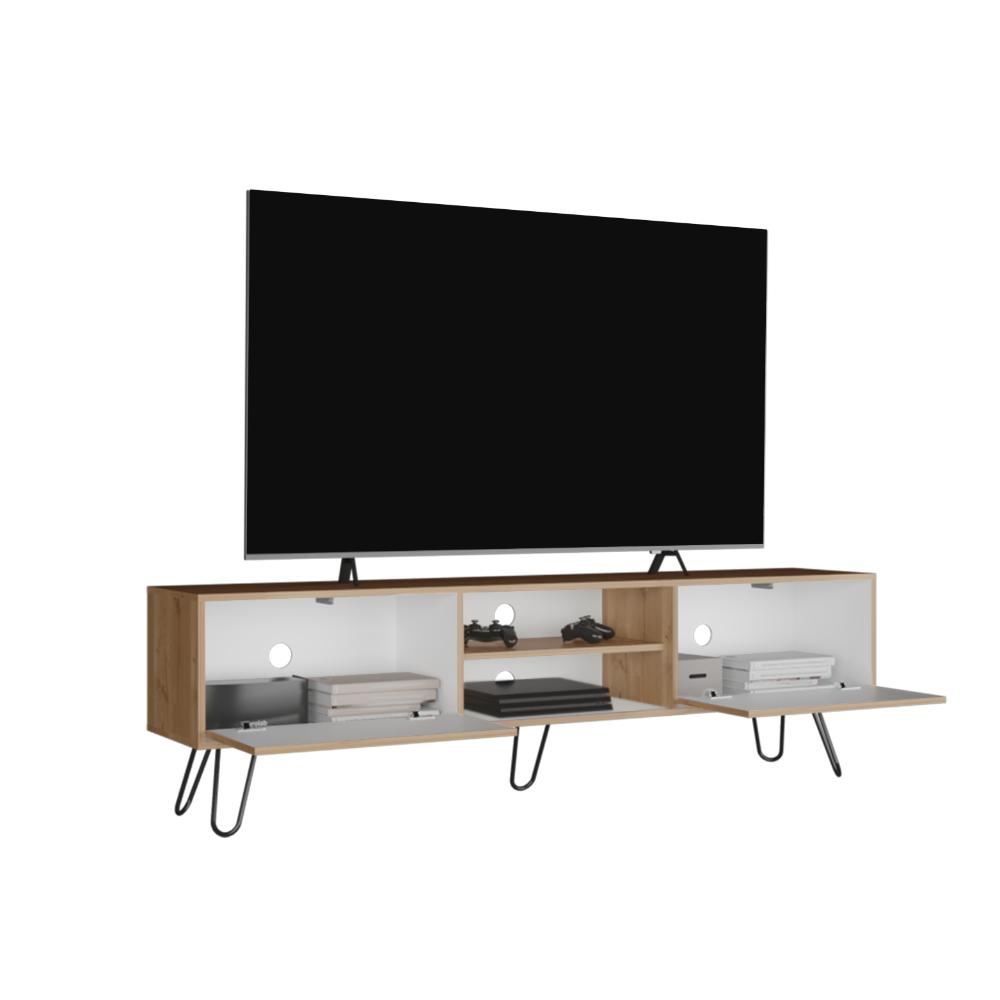 Mesa Para TV Paris Duna y Blanco para TV de 80"