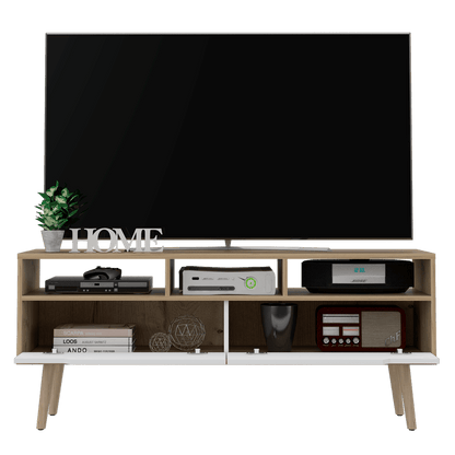 Mesa para TV Raichel color Café claro y Blanco para Sala.