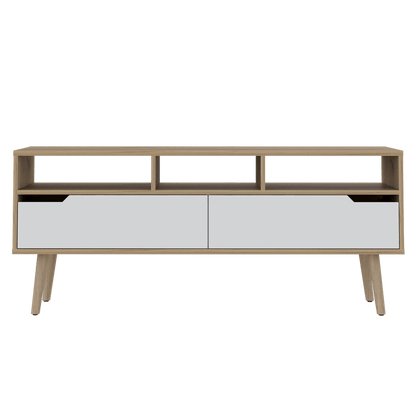 Mesa para TV Raichel color Café claro y Blanco para Sala.