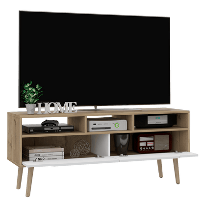 Mesa para TV Raichel color Café claro y Blanco para Sala.