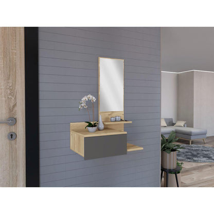 Mesa Flotante Recibidor Vienna Duna y Plomo