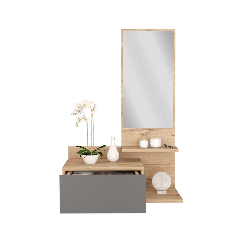 Mesa Flotante Recibidor Vienna Duna y Plomo