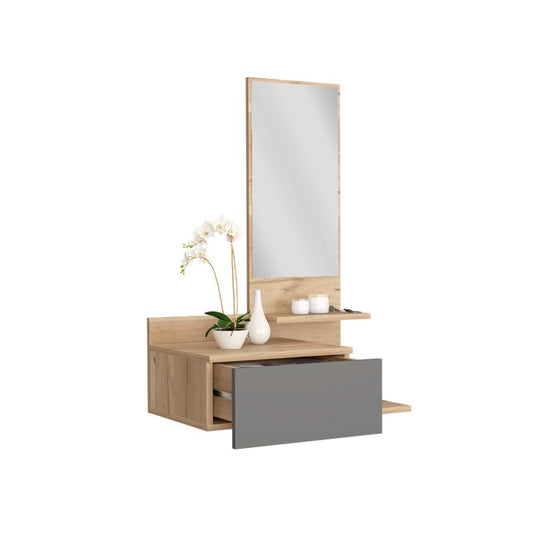 Mesa Flotante Recibidor Vienna Duna y Plomo