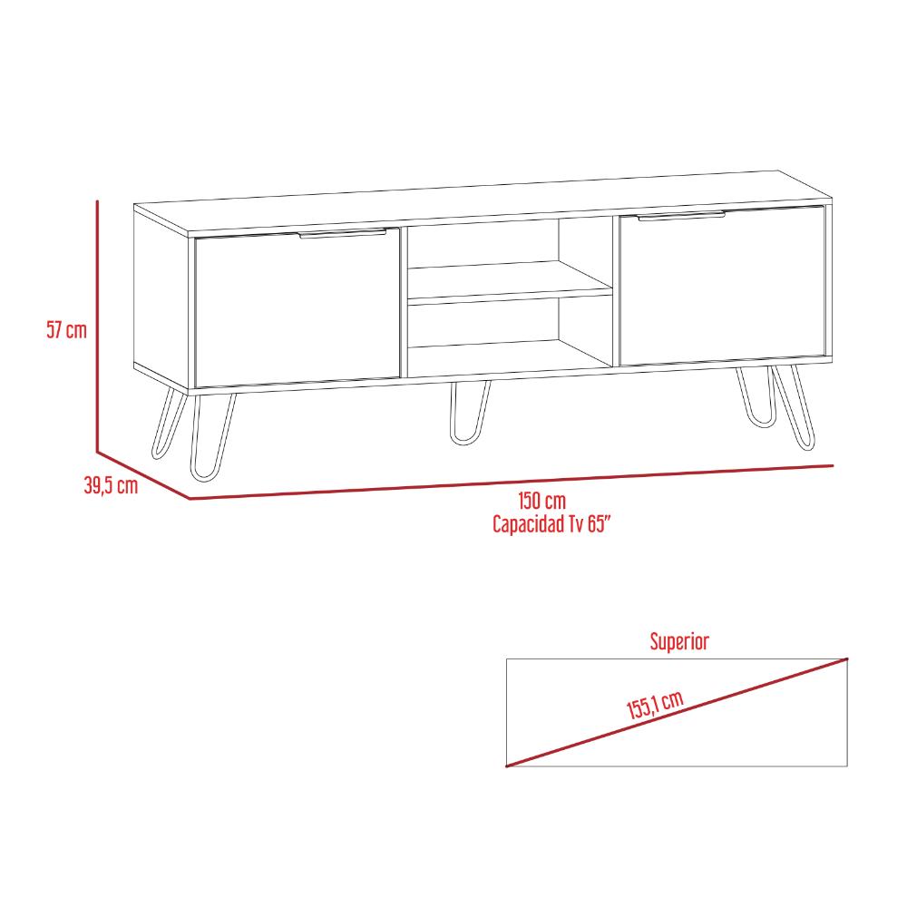 Mesa para Tv Augusta Duna y Wegue hasta 65"