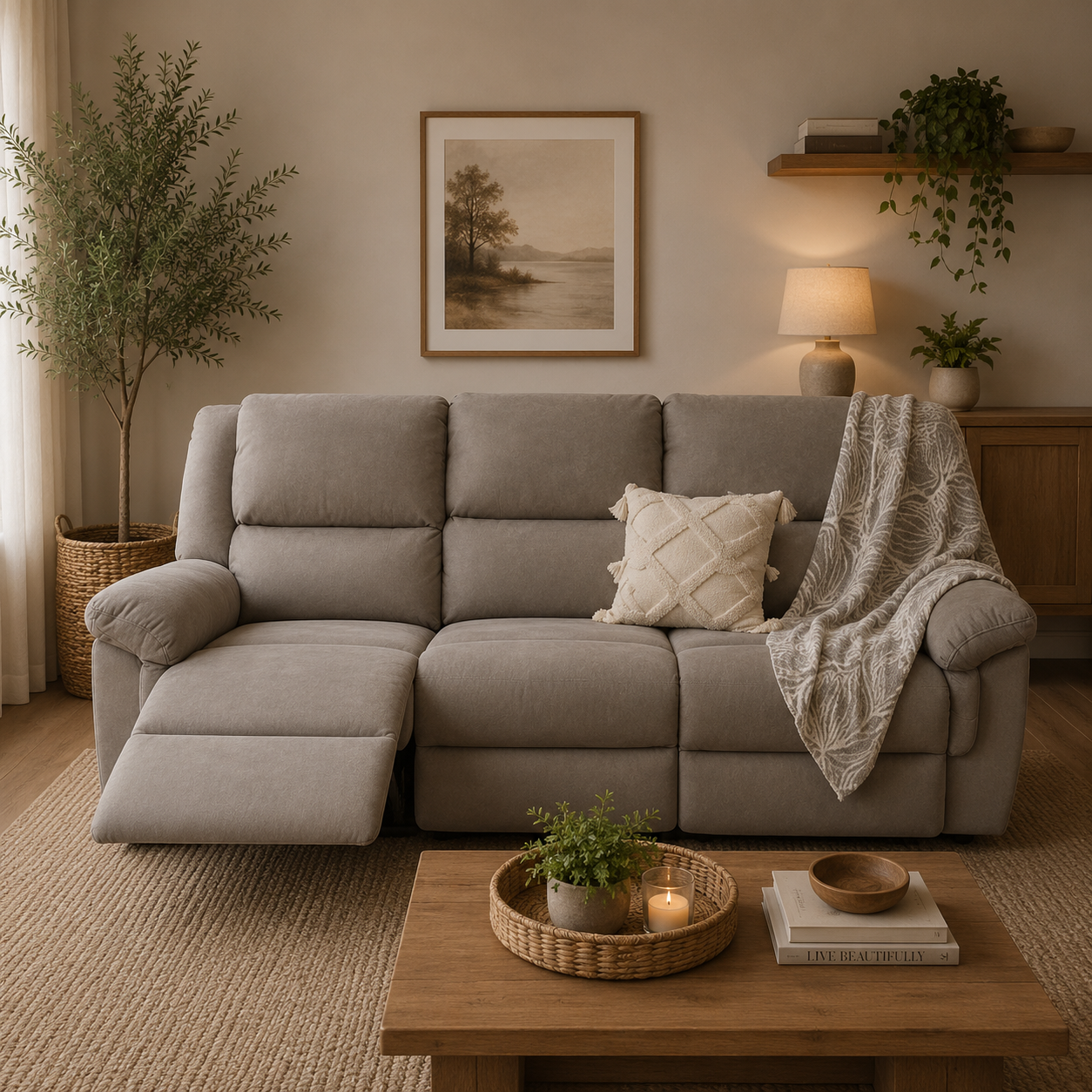 Sofa Moderno Reclinomatic Gris