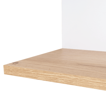 Repisa Esquinera Índigo, Beige y Blanco, con dos entrepaños - VIRTUAL MUEBLES