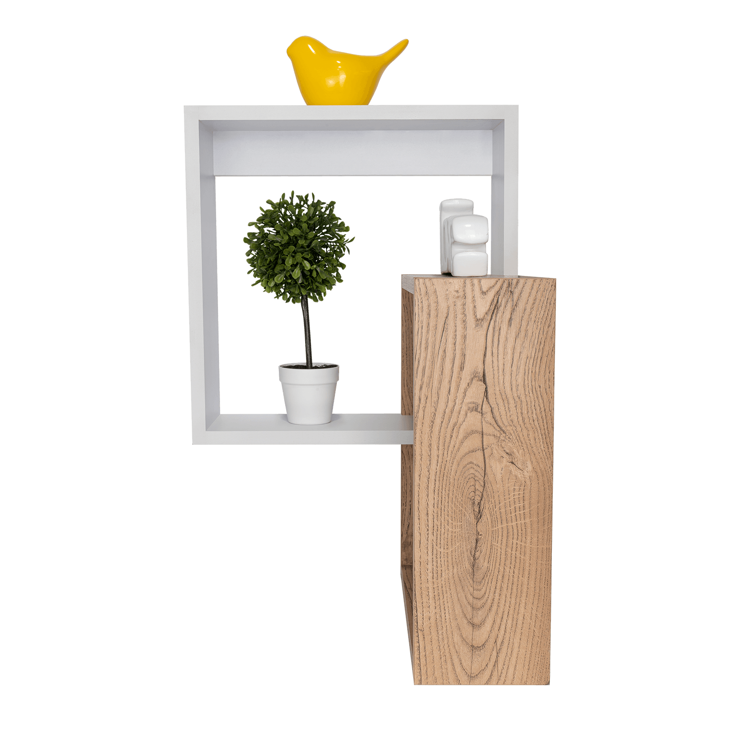 Repisa Cuadrada Deia, Beige y Blanco, x 1 Unidad - VIRTUAL MUEBLES