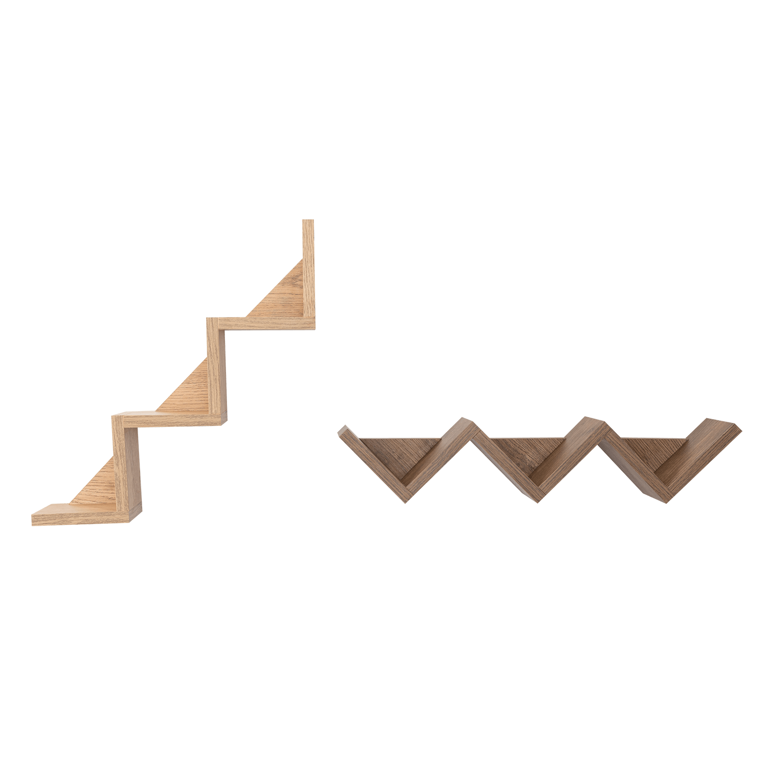 Set de Repisas Dalia, Beige y Chocolate, X 2 Unidades - VIRTUAL MUEBLES
