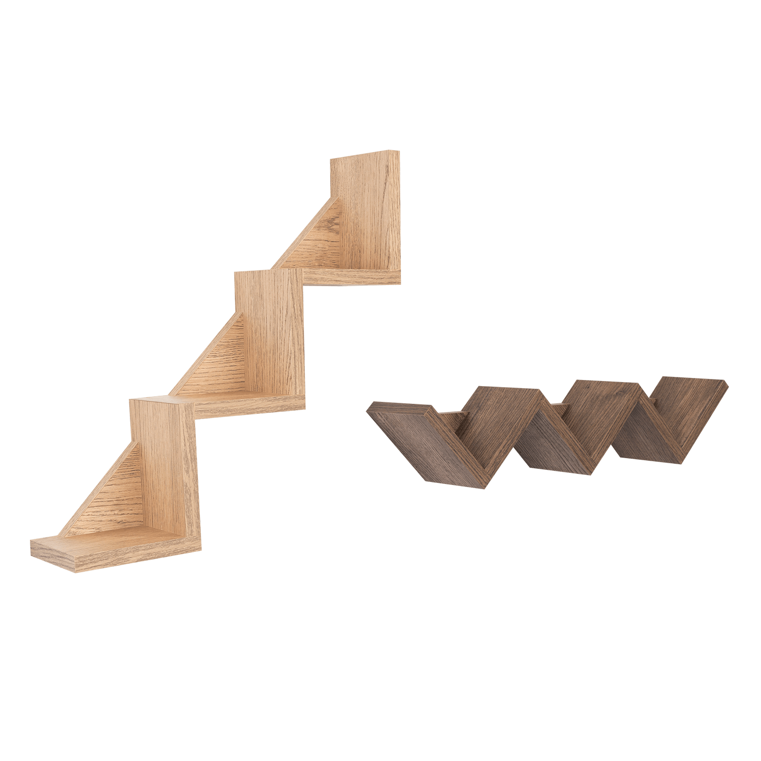 Set de Repisas Dalia, Beige y Chocolate, X 2 Unidades - VIRTUAL MUEBLES