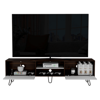 Mesa para TV Lara color Caoba y Blanco para Sala.