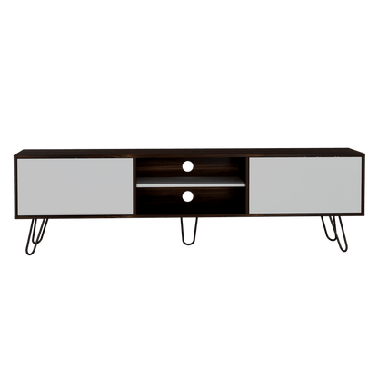 Mesa para TV Lara color Caoba y Blanco para Sala.