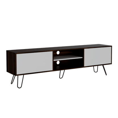 Mesa para TV Lara color Caoba y Blanco para Sala.